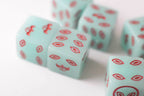 NEW Green Dice with Red Aliens GLOWS Dice Set 6 Sided Bunco RPG D6 16mm Roll - 1