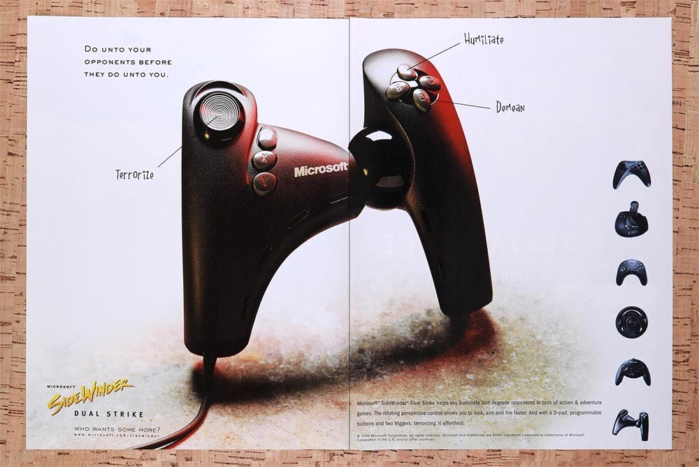 2000 Microsoft SideWinder Dual Strike Original Ad v9