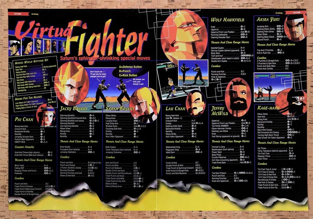 1995 Virtua Fighter Saturns Special Moves Original Ad v3