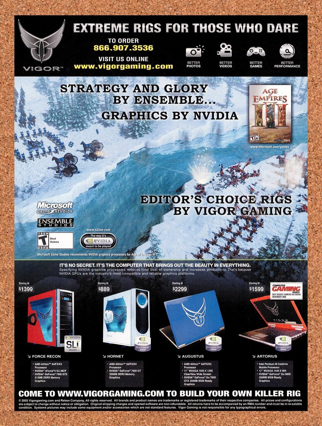 2006 Age Of Empires III Vigor Gaming Rigs Original Ad v3