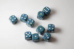 Sea Speckled 16mm D6 Pipped | Green/Blue/White (sold per die) - 