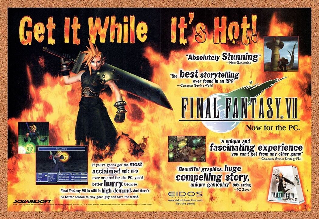 1997 Final Fantasy VII PC Original Ad v2
