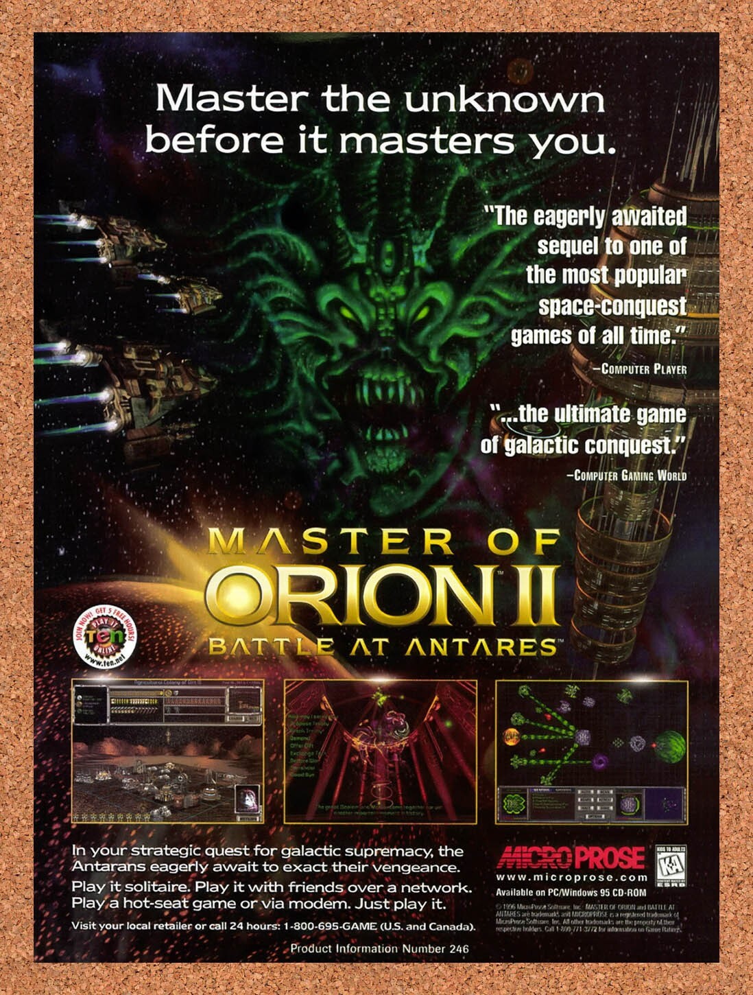 1997 Master Of Orion II Battle At Antares PC Original Ad v1
