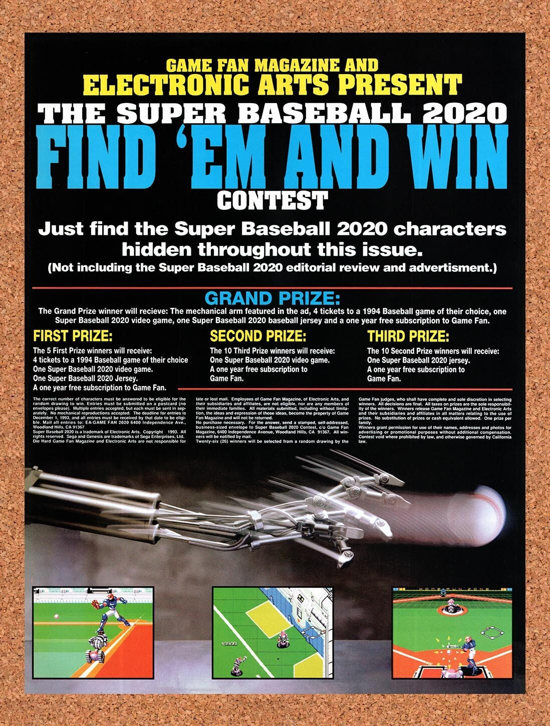 1993 Super Baseball 2020 Sweepstakes Original Ad v3