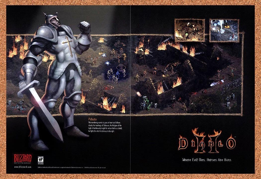 2000 Diablo II Paladin Original Ad vc5