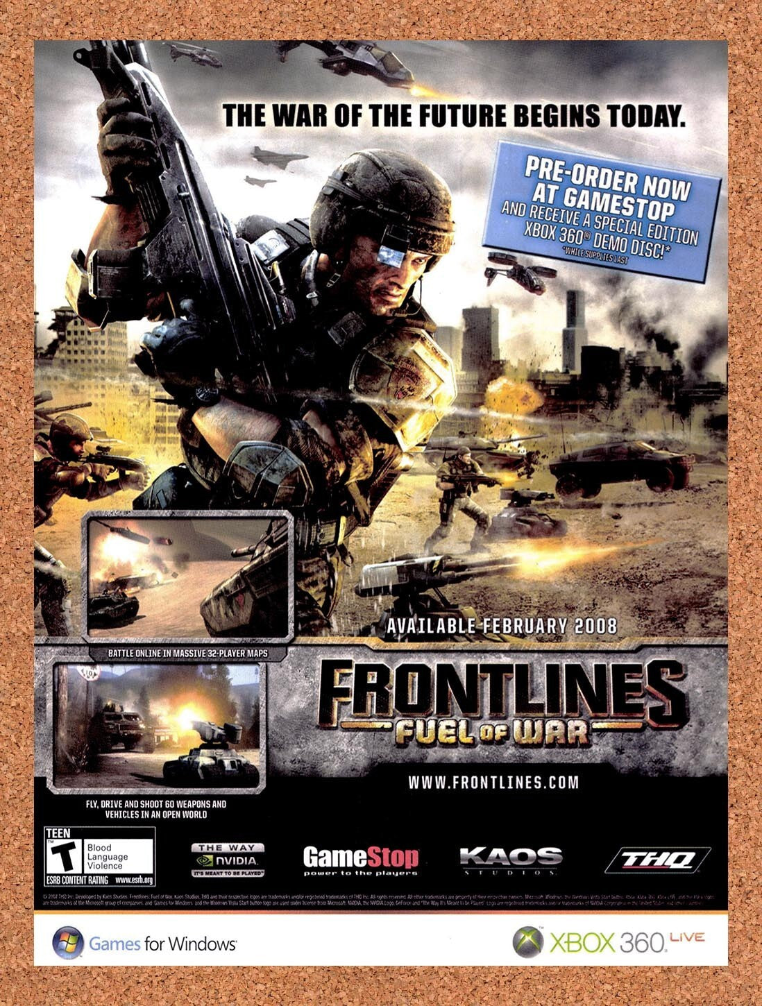 2008 Frontlines Fuel Of War PC Original Ad v1