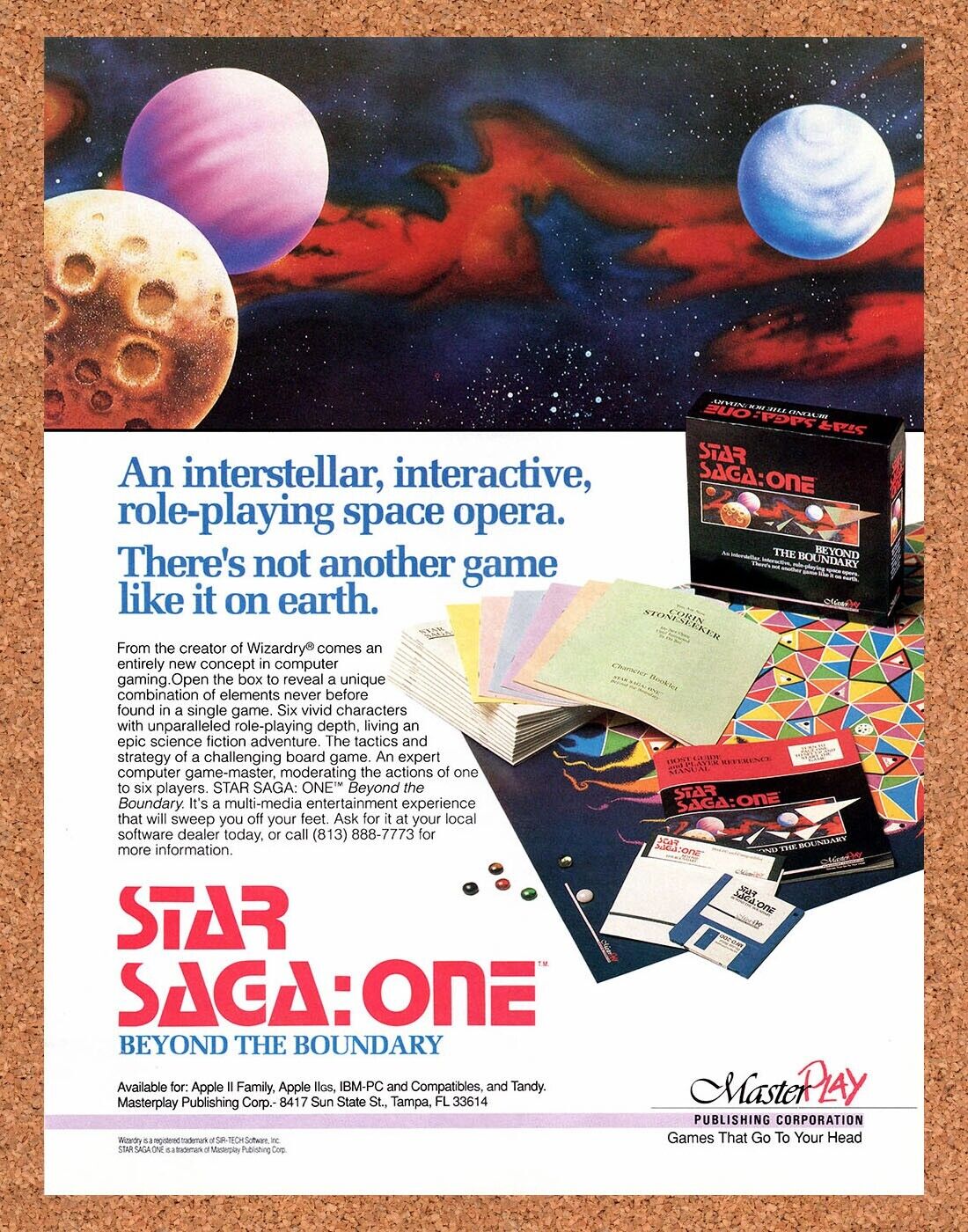 1988 Star Saga One Apple II Original Ad v2