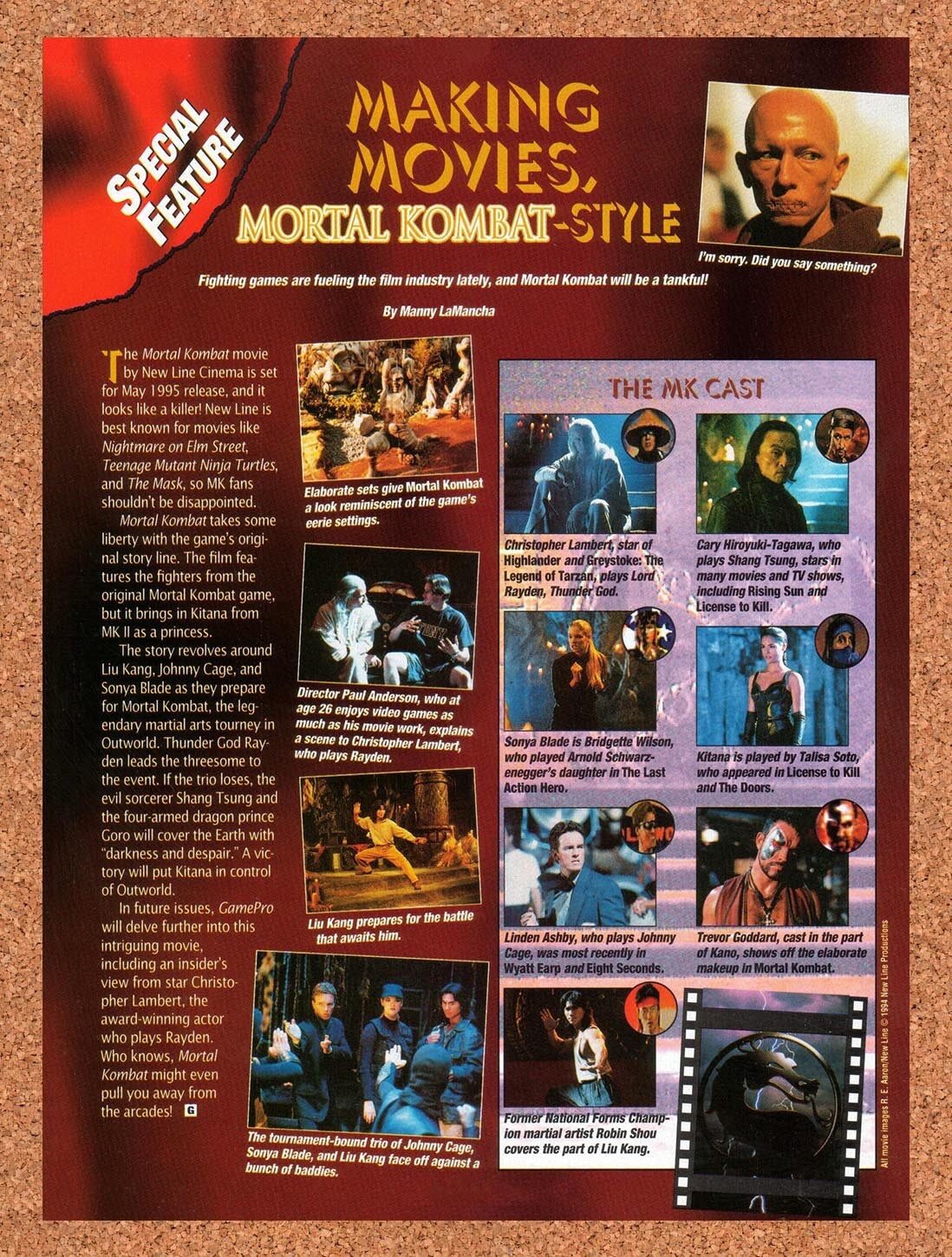 1995 Mortal Kombat Movie Cast Reveal Original Ad v3