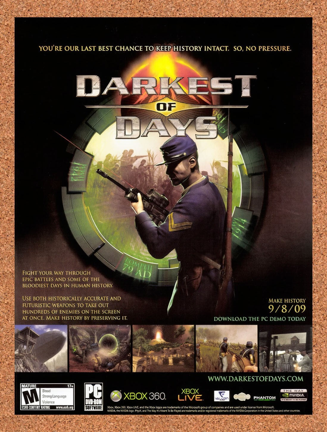 2009 Darkest Of Days Xbox 360 Original Ad v1