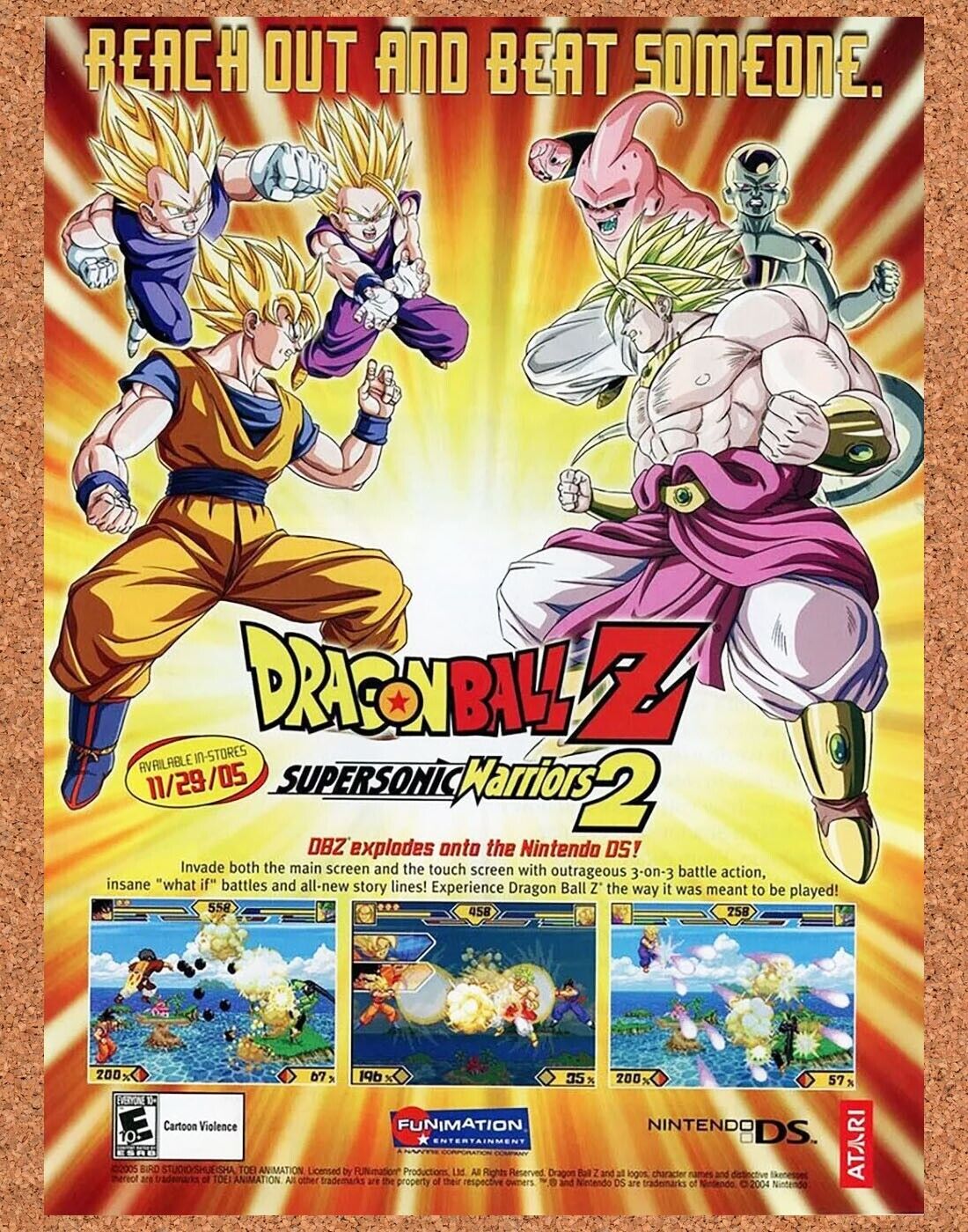 2005 Dragonball Z Supersonic Warriors 2 GBA Original Ad v3