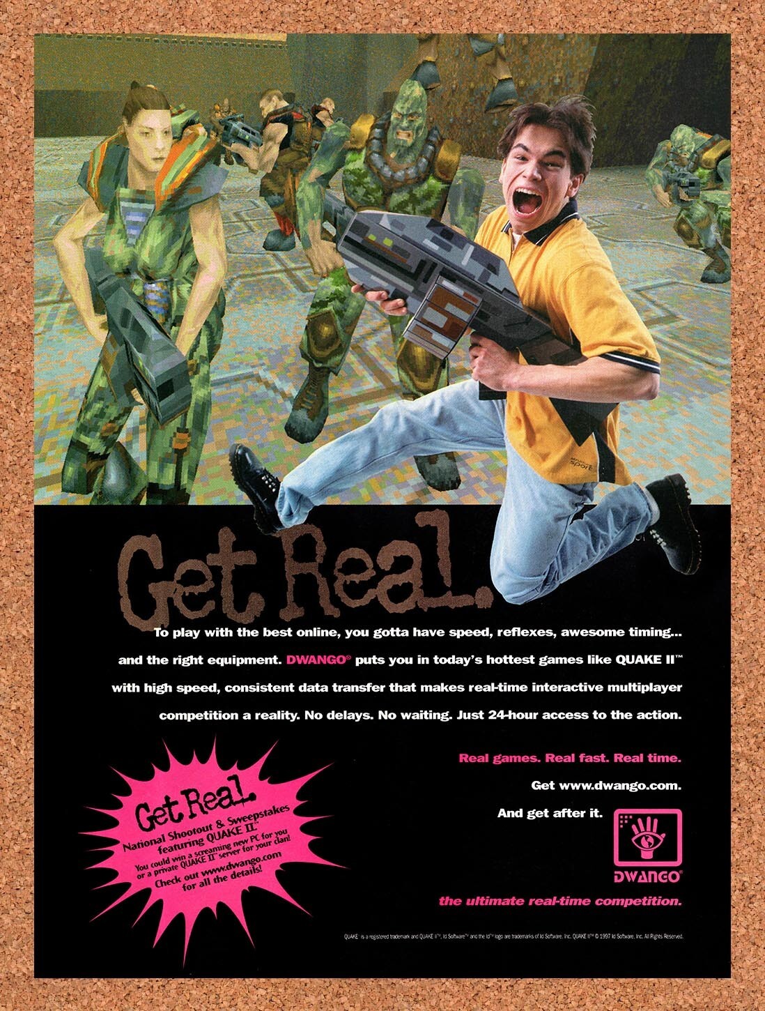1998 Quake II Dwango Online Gaming Service Original Ad v7