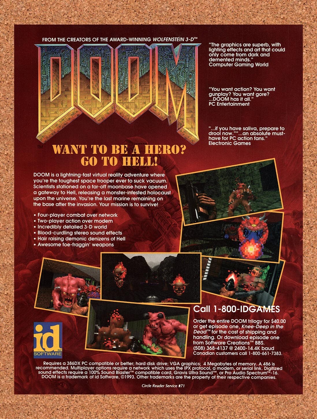 1994 Doom PC Original Ad v10