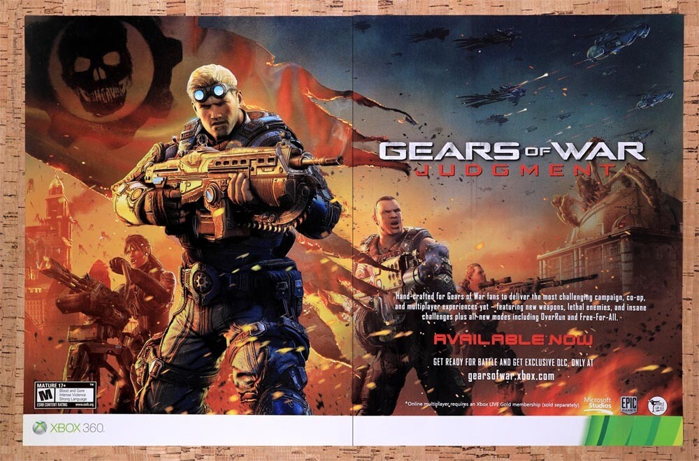 2013 Gears Of War Judgement Xbox 360 Original Ad v4