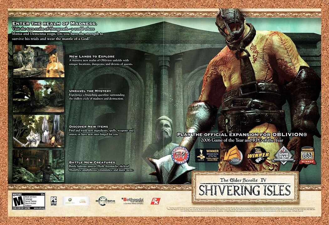 2007 Elder Scrolls IV Shivering Isles PC Original Ad V3