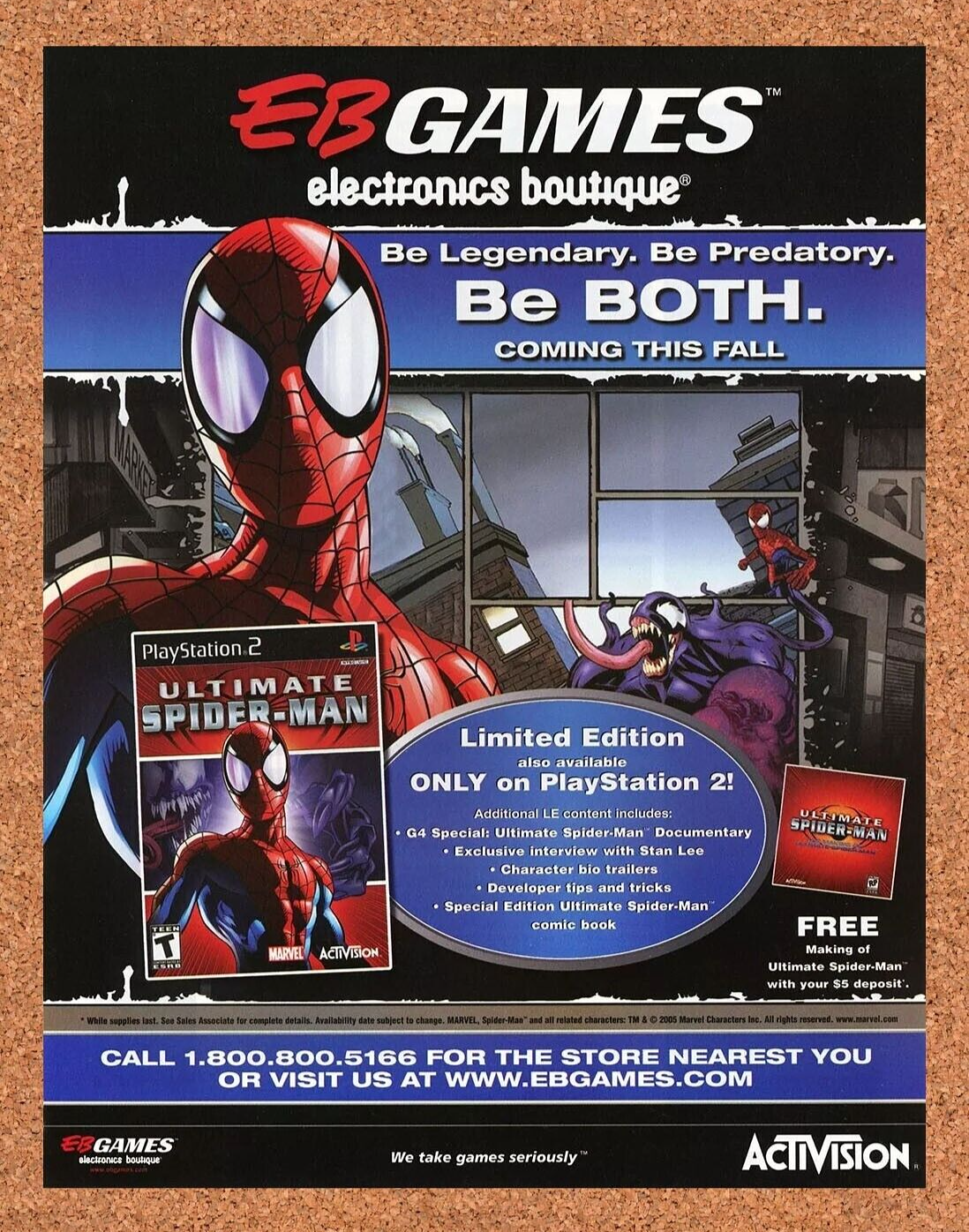 2006 Ultimate Spider-Man PS2 EB Original EB Games Ad v5