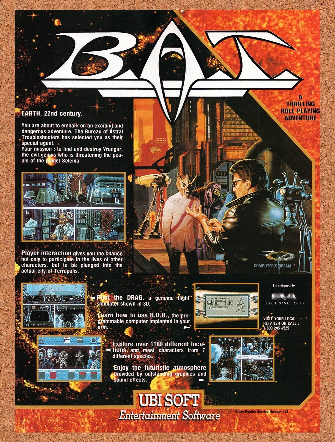 1990 BAT Commodore-64 Original Ad v1