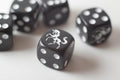 NEW Black Dice w/ White Unicorns Dice D6 Bunco RPG 16mm Roll (sold per die) - 