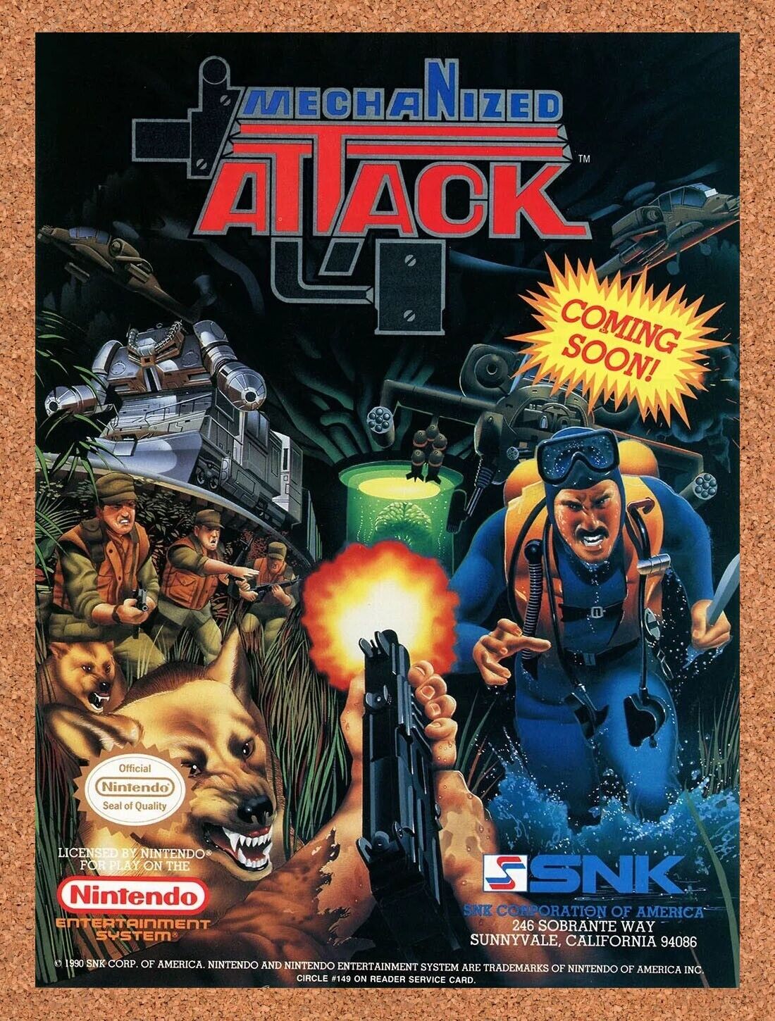 1991 Mechanized Attack NES Original Ad