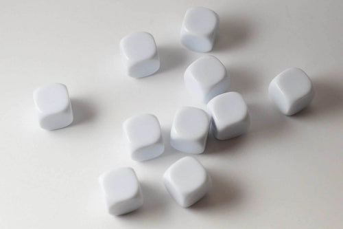 (Sold by Piece) Blank White Dice / Counting Cubes 16mm D6 Square RPG Gaming Dice DIY - 