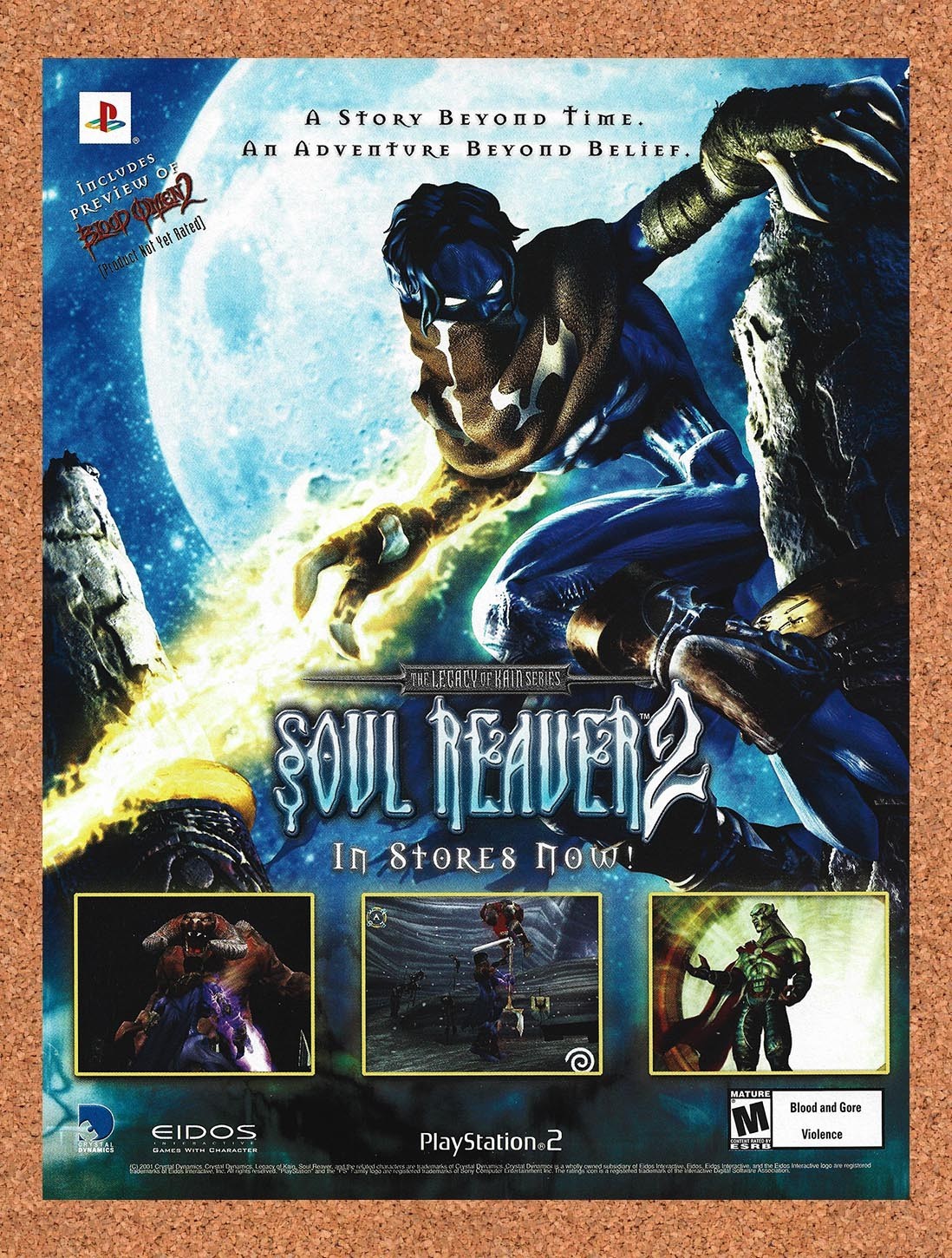 2002 Legacy Of Kain Soul Reaver 2 PS2 Original Ad v2