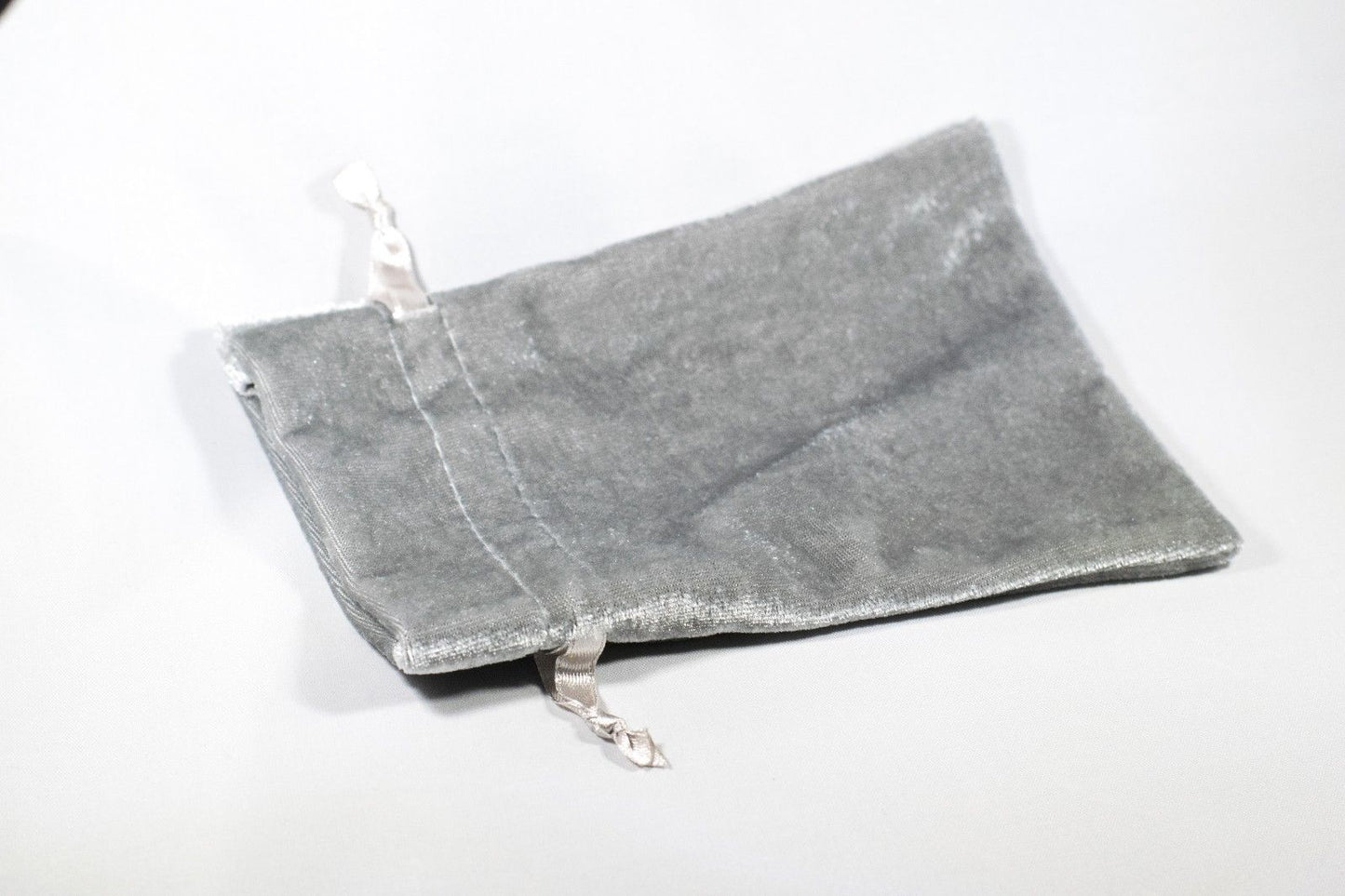 Silver Velvet Gift Dice Bag 4" x 6" Dice Bag | grey Velvet Counter Pouch