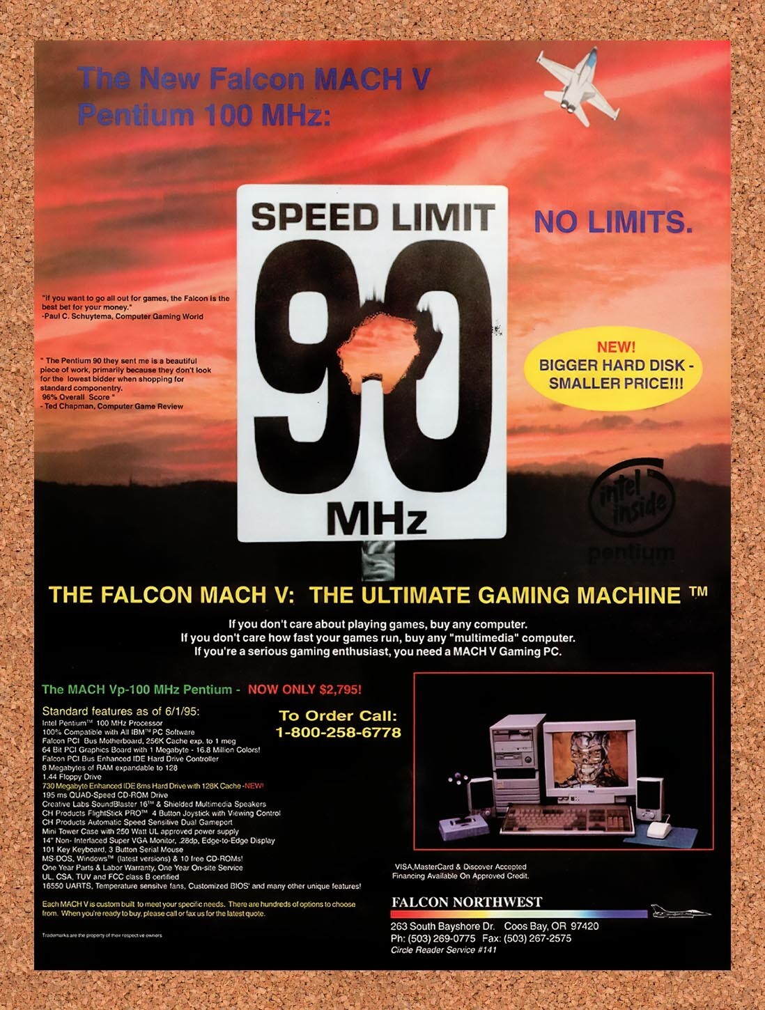 1995 Falcon Northwest Mach V 100 Original Ad v9