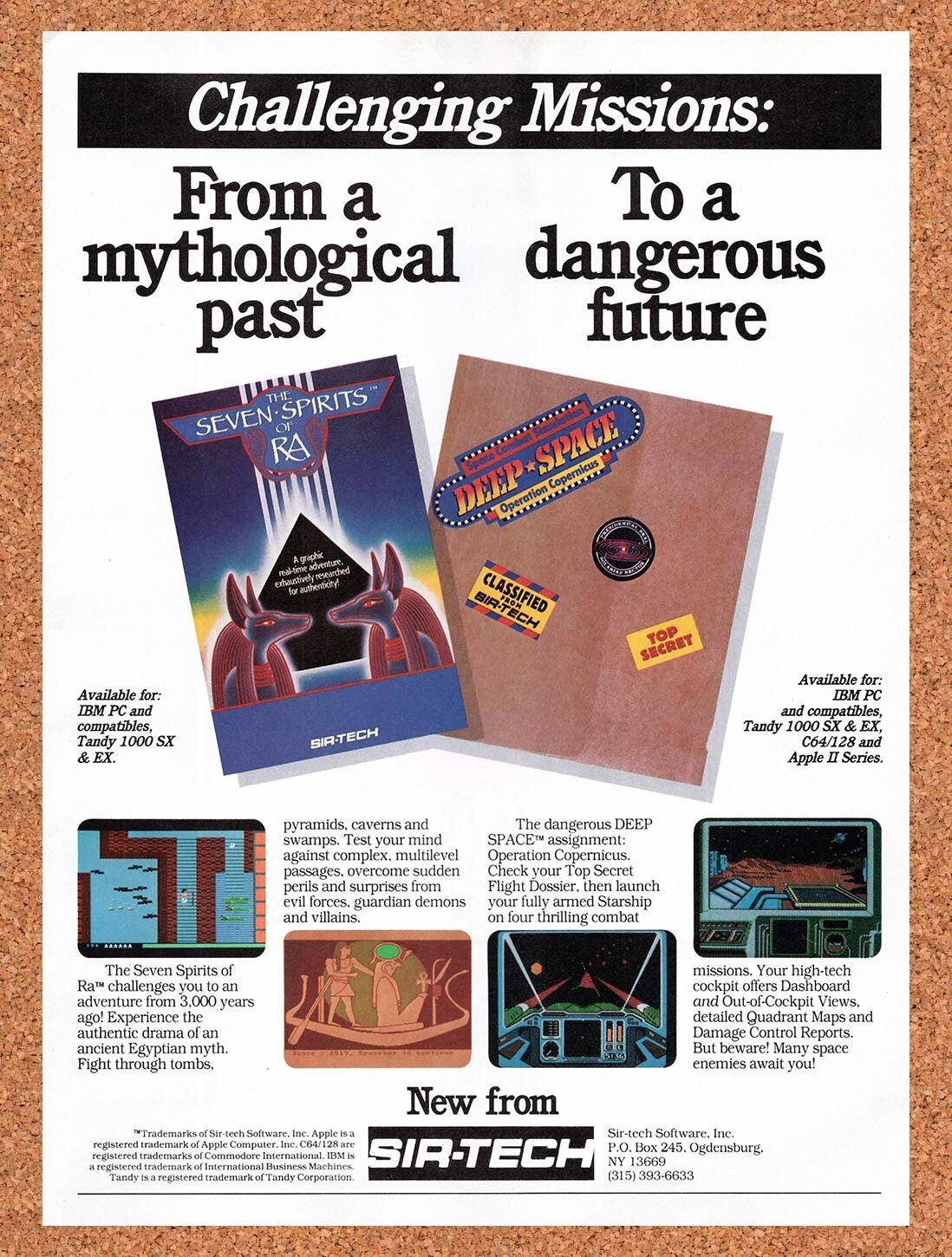 1987 Sir-Tech Seven Spirits Of RA IBM Games Original Ad v2