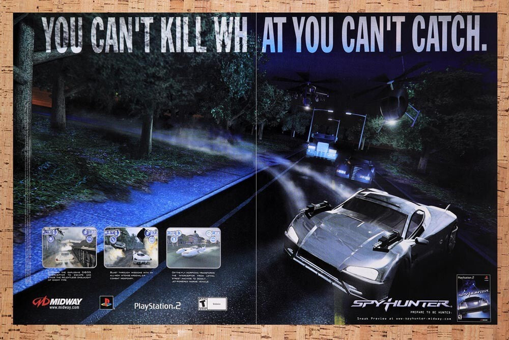 2001 Spy Hunter PS2 Original Ad v5