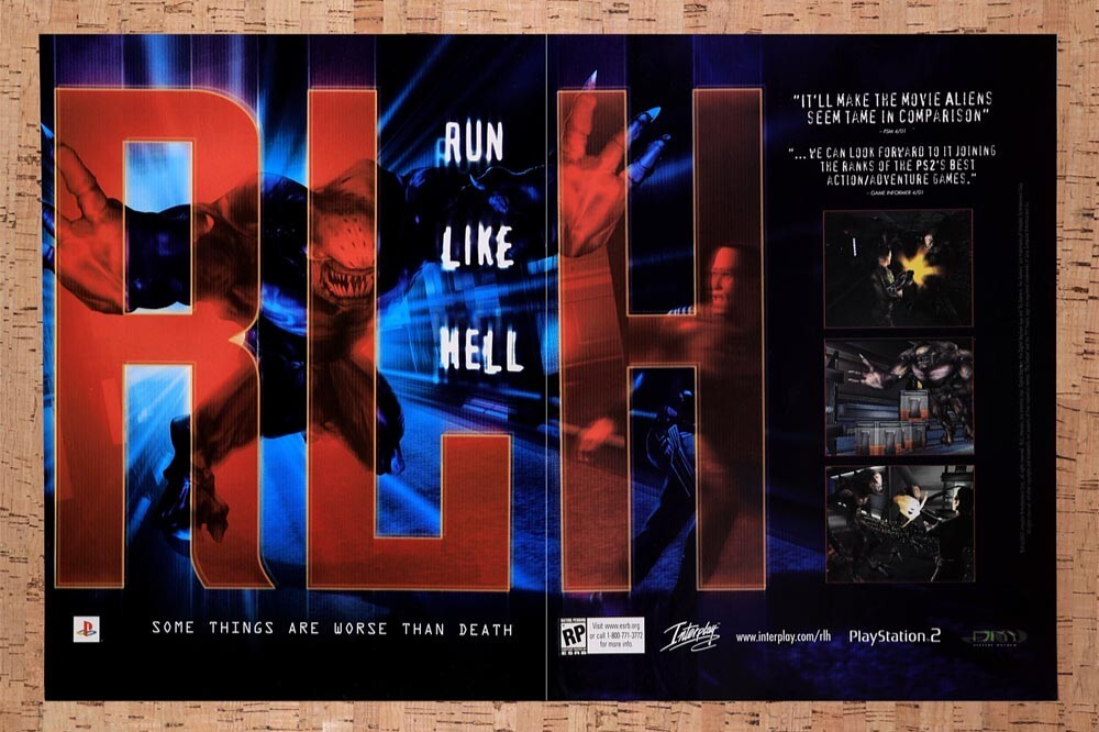 2001 RLH Run Like Hell PS2 Original Ad v2