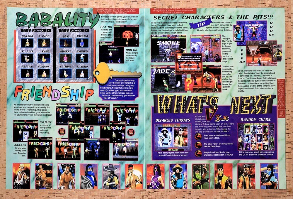 1994 Mortal Kombat II Finishing Moves Guide Original Ad v10