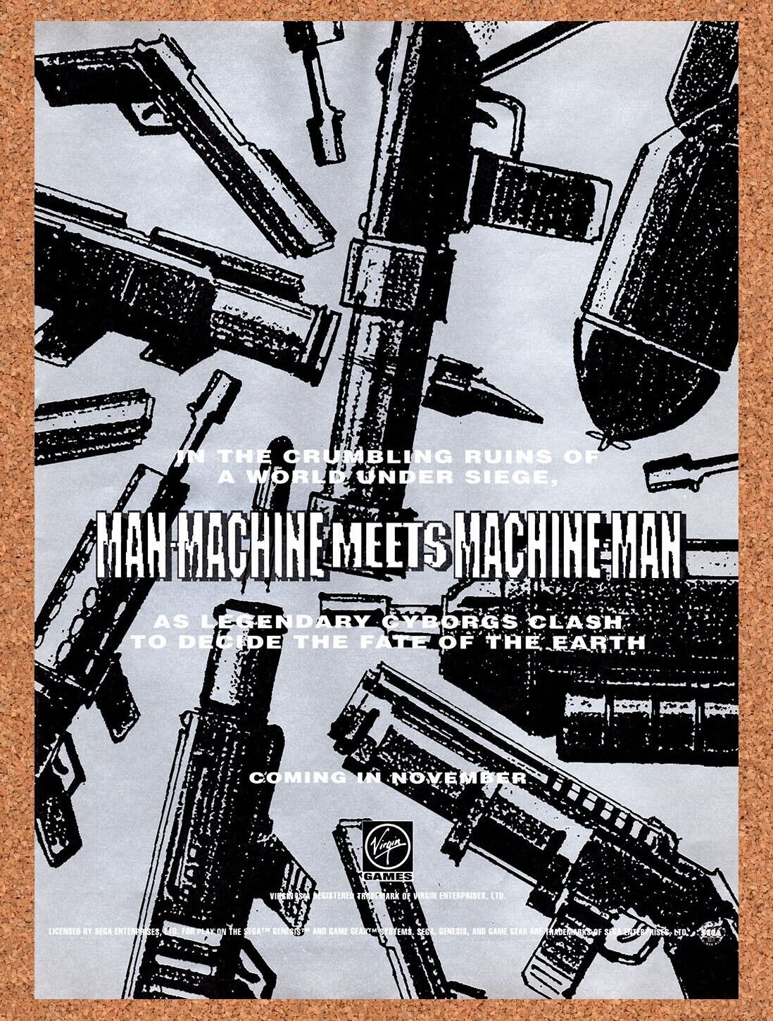 1993 Robocop Vs Terminator Genesis Original Ad v2
