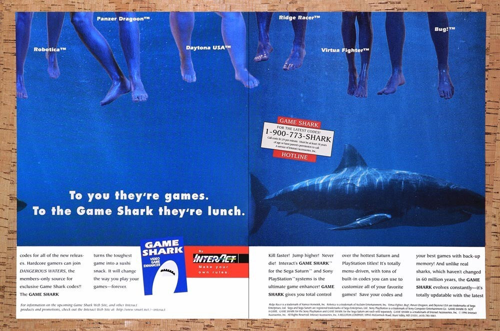 1996 GameShark Video Game Enhancer Original Ad v14
