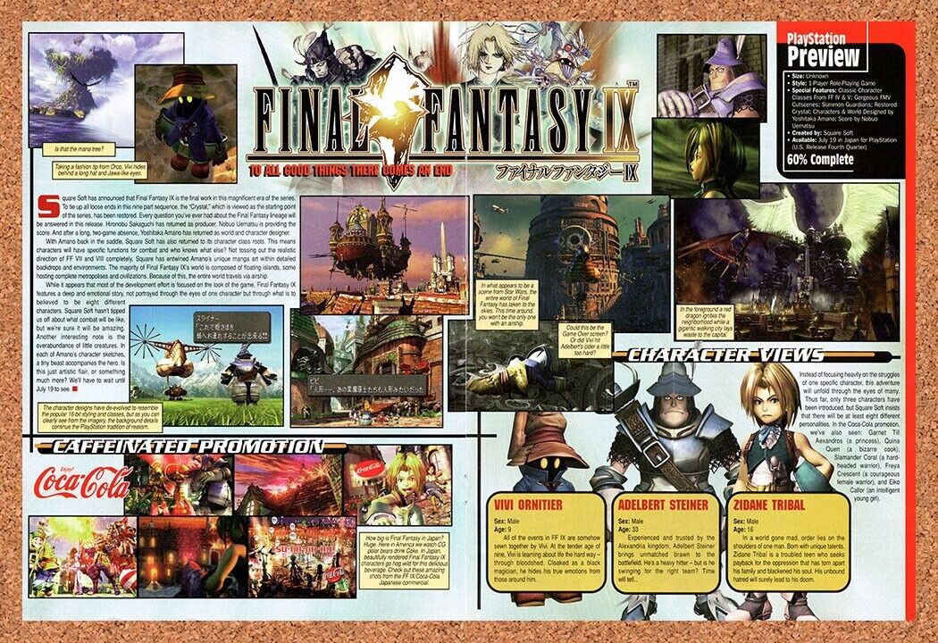 2000 Final Fantasy IX PS1 Original Ad