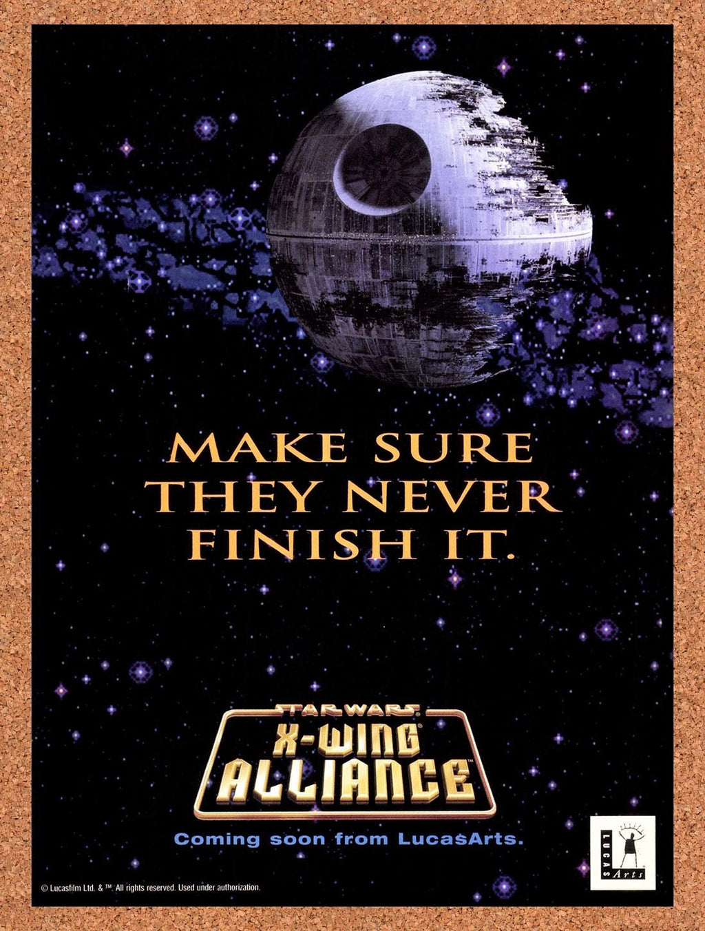 1999 Star Wars X-Wing Alliance PC Original Ad v3