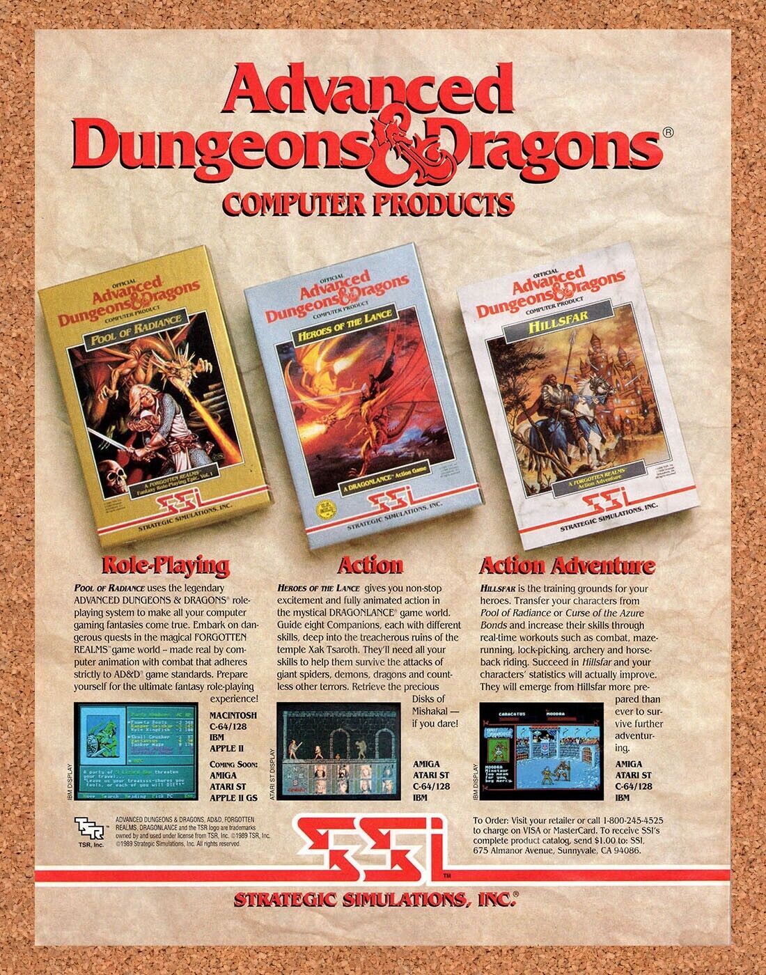 1990 Advanced Dungeons & Dragons PC Original Ad v1