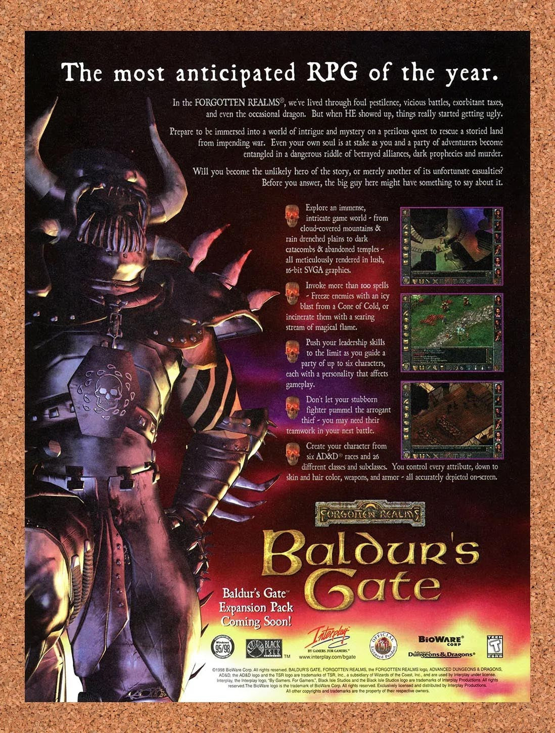 1999 Baldur's Gate PC Original Ad v4