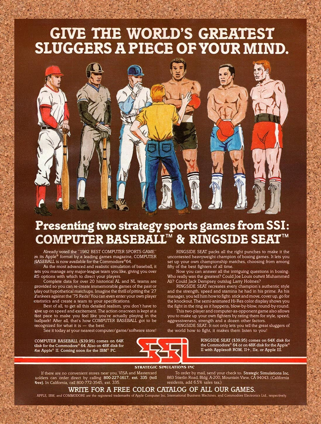 1983 SSI Ringside Seat Apple II Games Original Ad v1