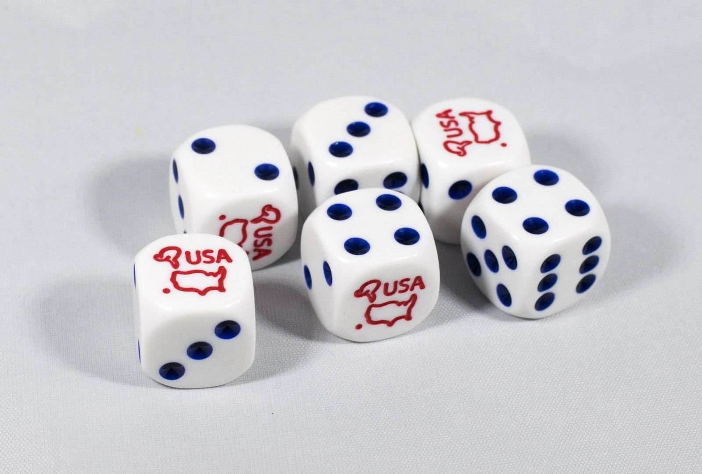 New (6) United States of America Dice Patriotic Bunco Gaming 16mm D6 Yahtzee - 