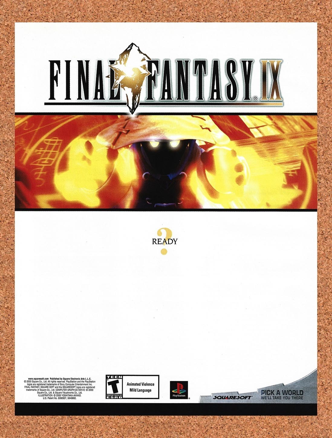 2000 Final Fantasy IX PS1 Black Mage Original Ad v4