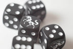 NEW Black Dice w/ White Unicorns Dice D6 Bunco RPG 16mm Roll (sold per die) - 