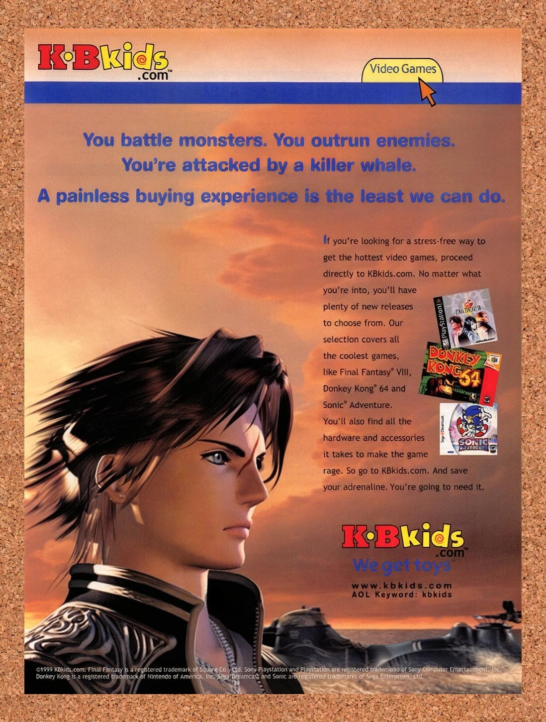 1999 Final Fantasy VIII KB Kids Original Ad v8