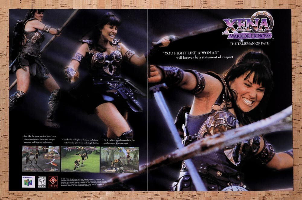 1999 Xena Warrior Princess PS1 Original Ad v2