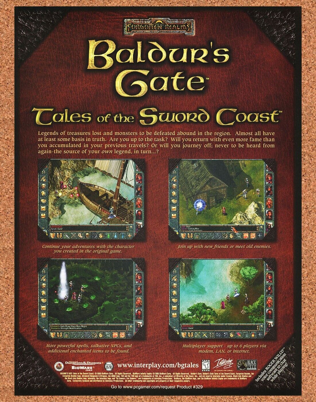 2001 Baldur's Gate Tales Of Sword Coast PC Original Ad