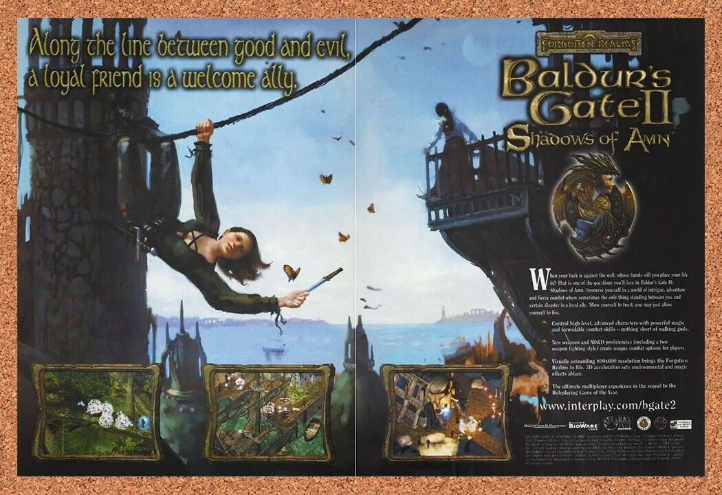 2002 Baldur's Gate II Shadows Of Amn PC Original Maritime Ad