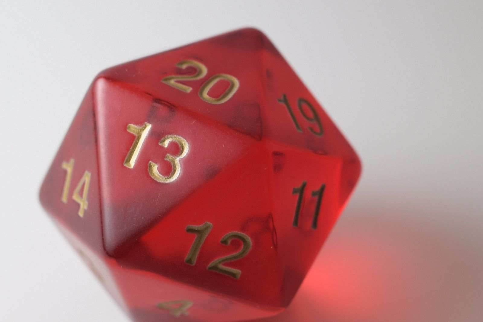 NEW 55mm Transparent Ruby Red Giant Jumbo Large D20 Life Counter Dice MTG RPG - 