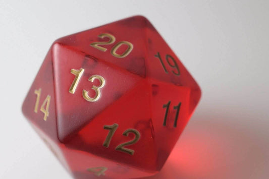 NEW 55mm Transparent Ruby Red Giant Jumbo Large D20 Life Counter Dice MTG RPG - 