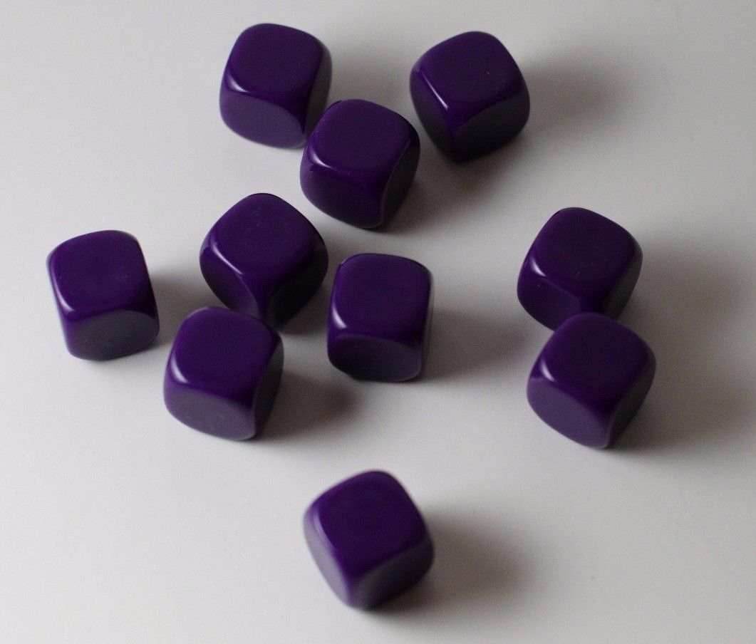 (Sold by Piece) Blank Purple Dice / Counting Cubes 16mm D6 Square RPG Gaming Dice DIY - 
