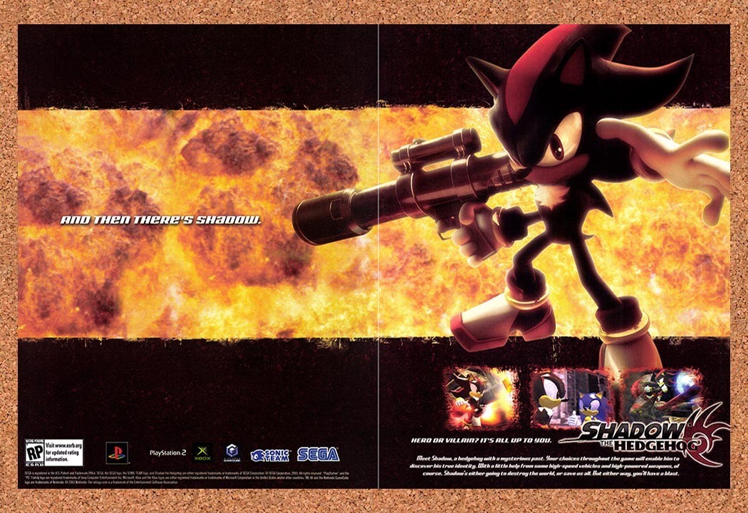 2005 Shadow The Hedgehog PS2 Original Ad v1