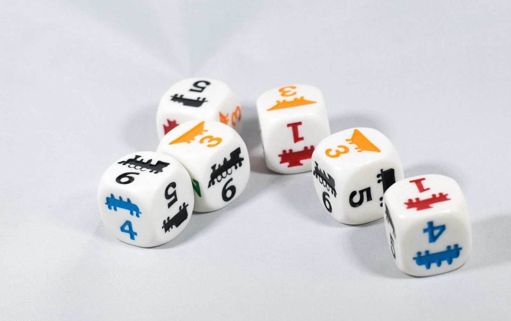 18mm Train Dice Colorful Learning Children Easy to Read Novelty Yahtzee School - 1