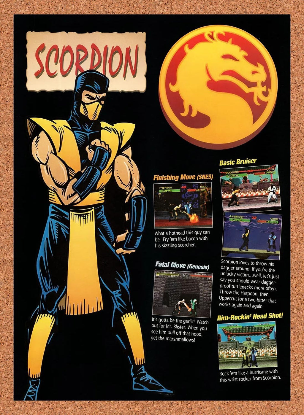 1993 Mortal Kombat Scorpion Profile Original Ad v10